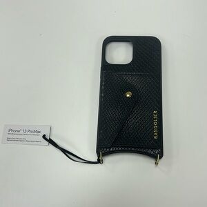 Black iPhone  13 pro max case
DOES NOT COME WITH CROSSBODY CHAIN